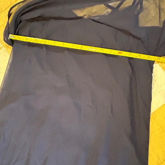 Navy Maxi Dress Bridesmaid Prom Dress M Criss Cross Back - Picture 7 of 8